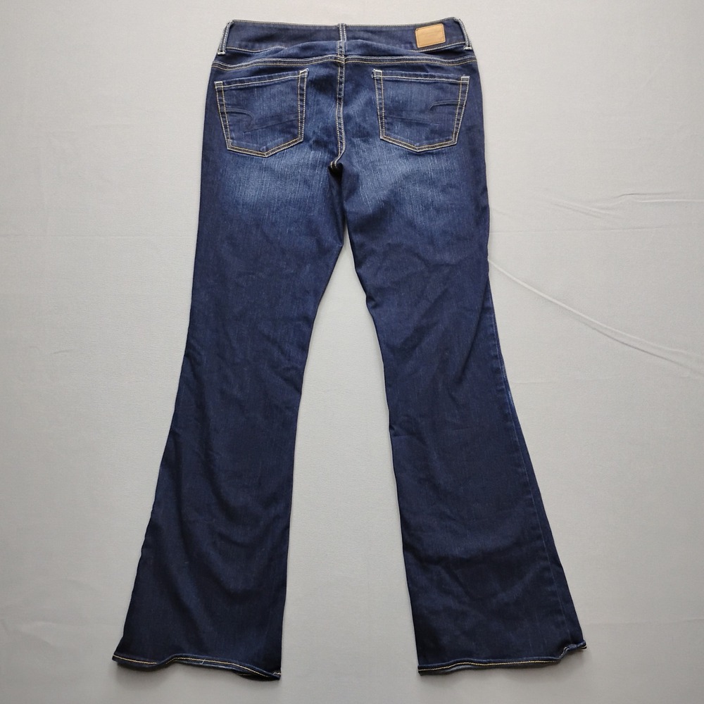 American Eagle Super Stretch Artist Jeans Dark Wash Flare Leg Womens 10 - Picture 2 of 8